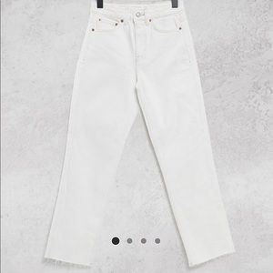 Topshop straight leg jean in off white